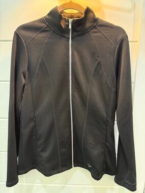 Jaanuu Black Full-Zip Performance Jacket with Zip Side Pockets, Women’s Medium